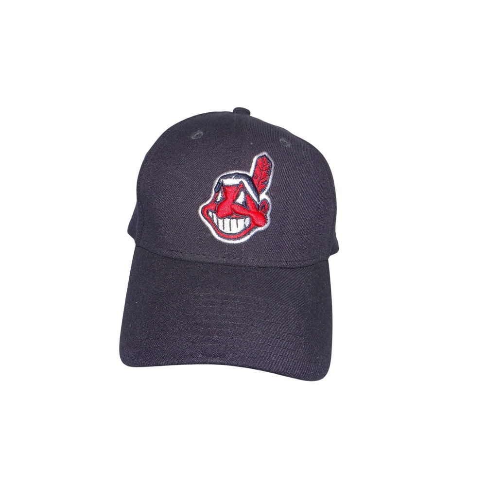 New Era Cleveland Indians Chief Wahoo 39THIRTY Navy Blue Stretch Fit Hat S/M